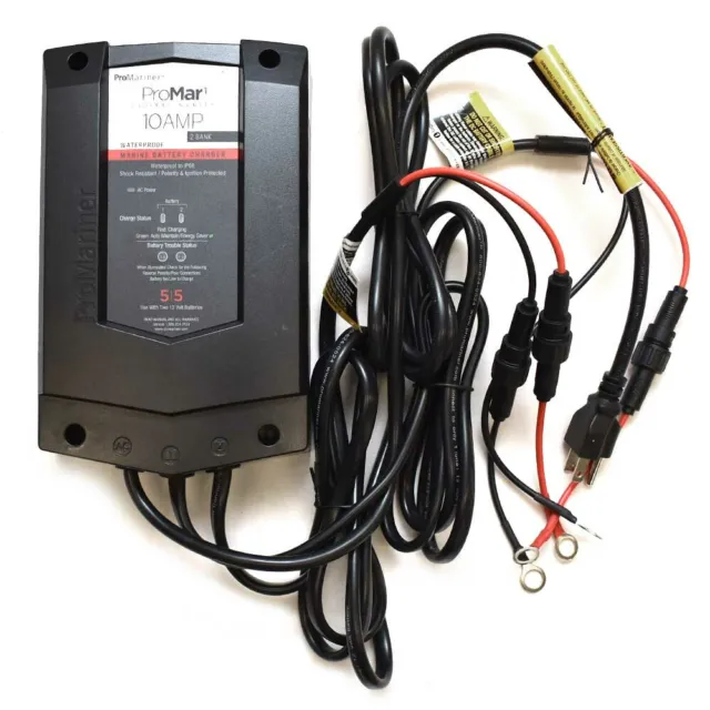 ProMariner Boat Battery Charger 31510 | ProMar1 DS 2 Bank 10 Amp