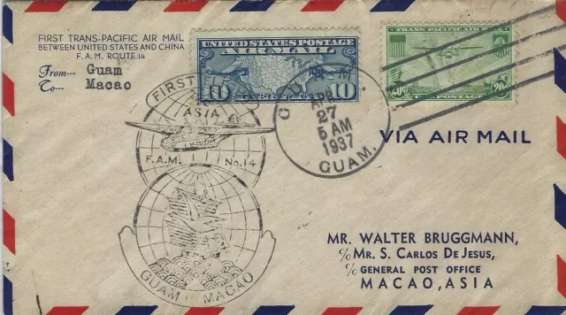 USA Lettre Clipper Trans-Pacific n° 1