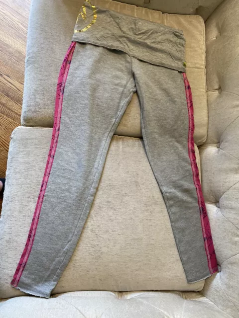 Zumba Official Fitness Instructor Exclusive Pants Sz S Grey Gray Pink Gold  Logo