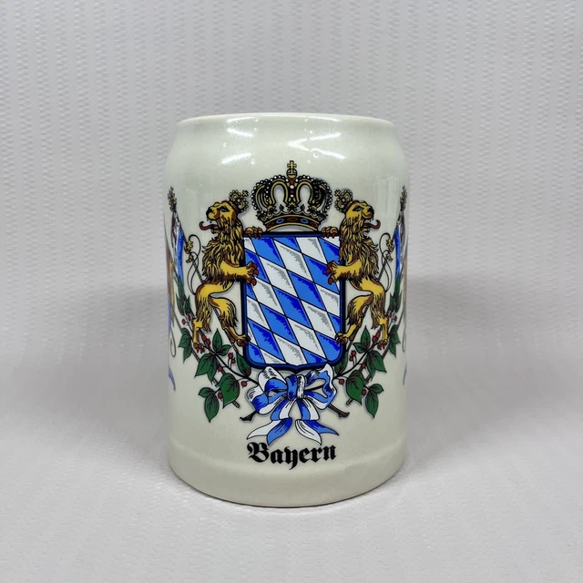 Bavaria Crest Bayern, Germany Stoneware Beer Stein Mug 12 oz Blue Coat Of Arms