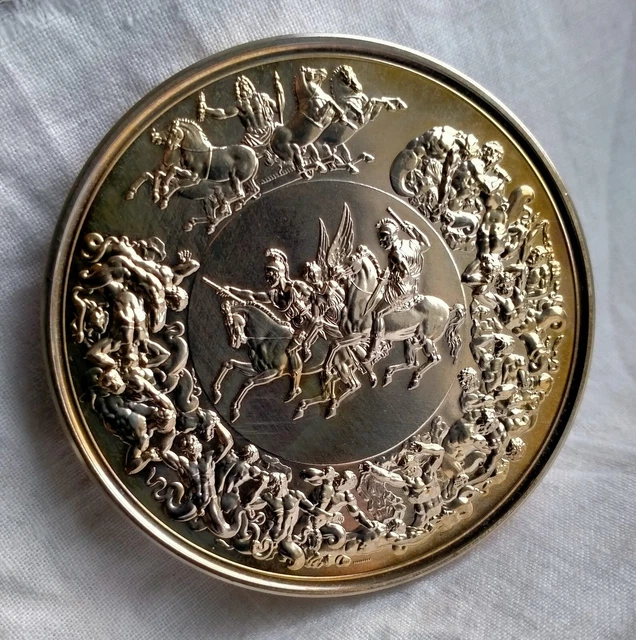 PISTRUCCI’S ROYAL MINT Battle of Waterloo 175th Anniversary Silver 5 oz ...