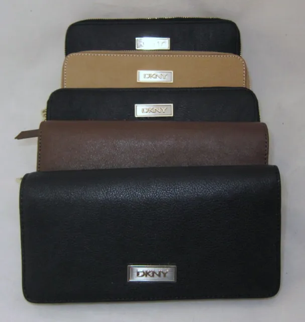 DKNY Luster Leather Classics Bag Wallet Purse Organizer Wristlet Authentic New