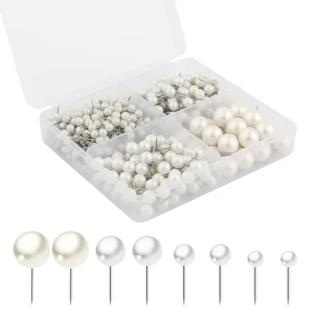 525PCS WHITE PEARL Push Pins 4/5/6/10mm Diameter Decorative Thumb Tacks  $14.54 - PicClick AU