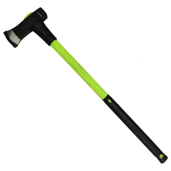 6lb Log Splitting Chopper Wood Maul Axe Fibreglass Shaft - Rubber Handle