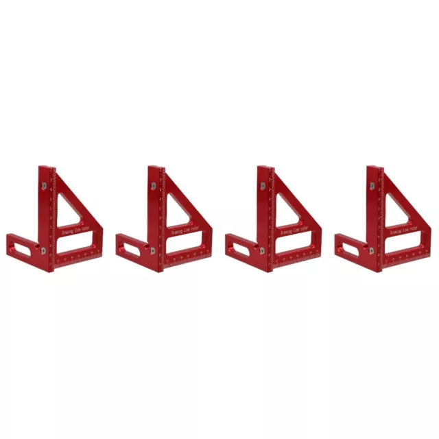 4 Pack Carpentry Ruler Aluminum Alloy Triangle Carpenter Tools Woodworking