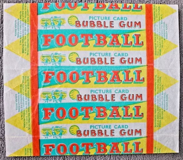 1950s CHIX Footballer Picture Card Bubble Gum Wax Wrapper Topps A&BC UK