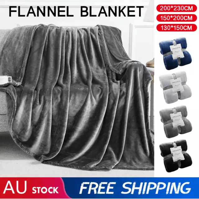 Soft Luxury Large Blanket Warm Faux Fur Throw Fleece Sofa Bed Sheet King Size