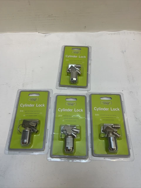 4-Pack Storage unit Cylinder Lock with 3 Tubular Keys