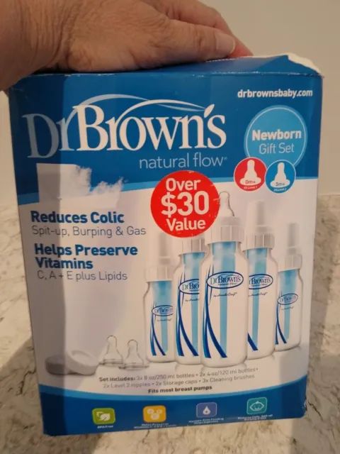 Dr. Brown's Natural Flow Baby Bottle Newborn Gift Set Box