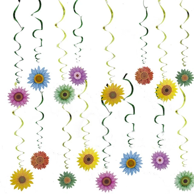 Encanto de flores de papel cumpleaños aula robusta y duradera espiral