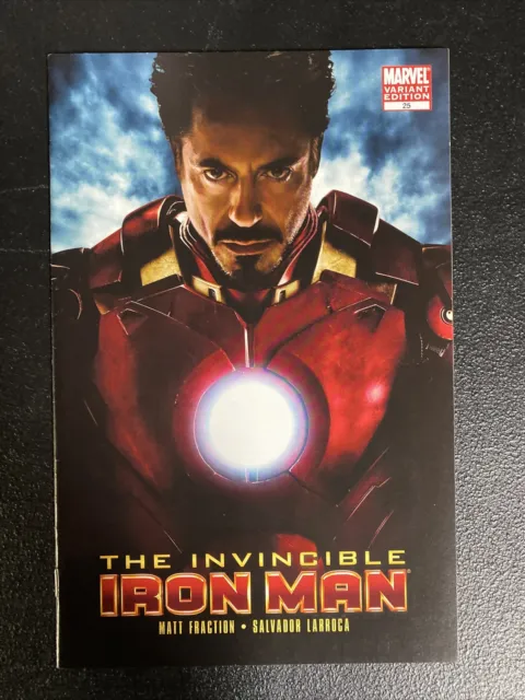 Marvel Invincible Iron Man #25 Robert Downey Jr. Movie Photo Variant Low Print!