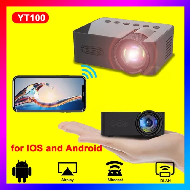 YT100-Mini Projecteur Portable Intelligent, Sans Fil, Android, Wifi, 1080P, Full