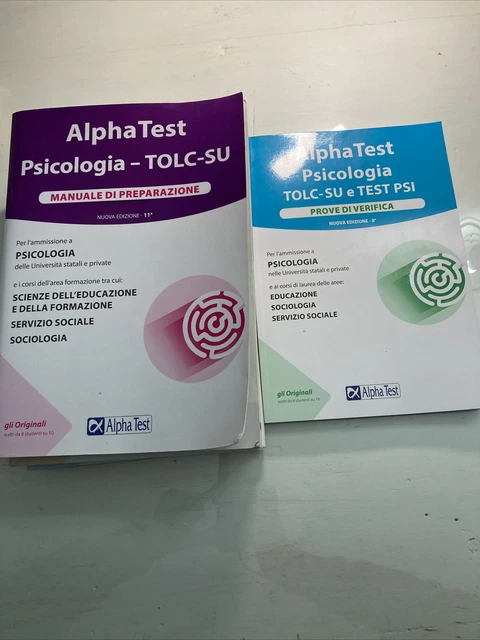 ALPHA TEST PSICOLOGIA kit completo TOLC-SU + prove di verifica (tolc ...