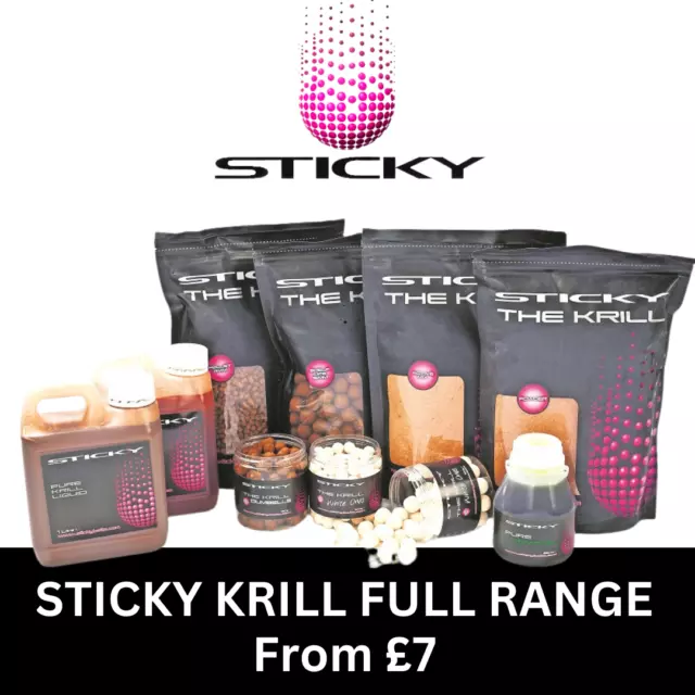 Sticky Baits KRILL **FULL RANGE** Active Boilies Pellets Popups Bag Mix from £7