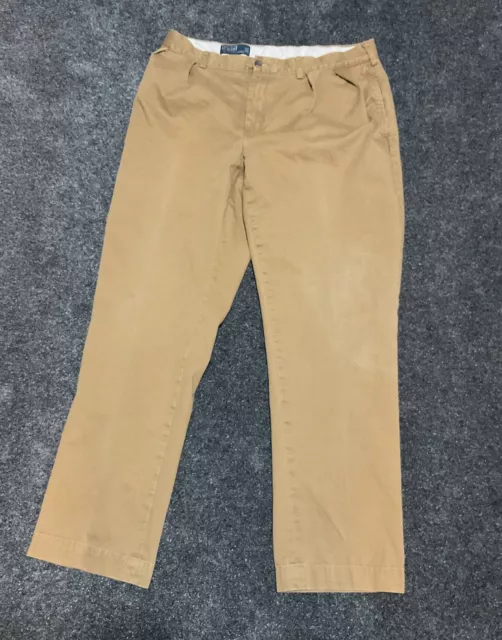 Ralph Lauren Polo Pants Mens 36 Tan 100% Cotton Chinos Khakis Ethan Pants 36x34