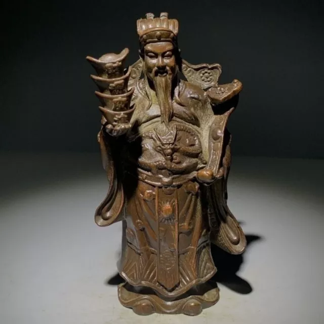 BLESSING BRONZE GOD of wealthy buddha Collection netsuke statue ...