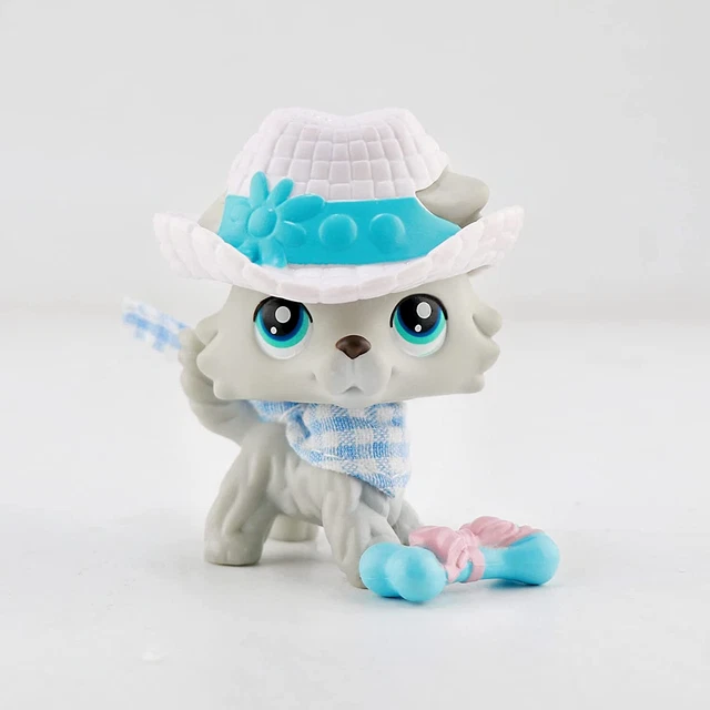 Pet Shop lps Collie 363, lps Gray Body Blue Eyes Collie Dog with lps Accessories