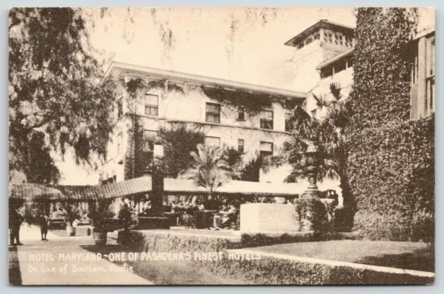 San Francisco CA~Hotel Maryland~Guests in Rocking Chairs~Southern Pacific RR PC