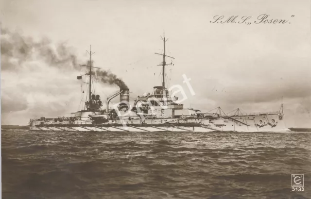 Foto PK Grosslinienschiff SMS Posen Nassau-Klasse Kaiserliche Marine K1.78