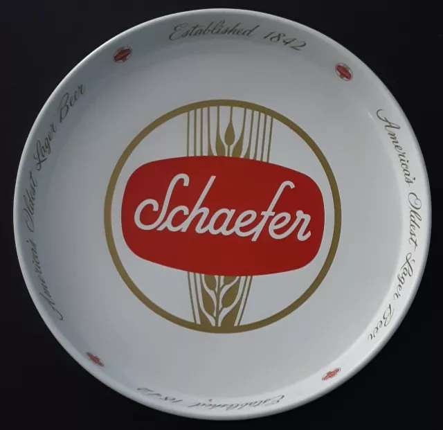 Vintage Schaefer Beer 12" Inch Serving Tray Mancave Bar America's Oldest Lager