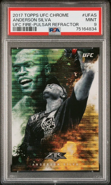 2017 Topps Ufc Chrome Anderson Silva Ufc Fire Pulsar Refractor Psa 9 Mint
