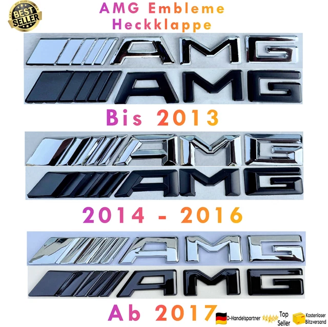ORIGINAL MERCEDES BENZ AMG Schriftzug Aufkleber Logo Schwarz Embleme
