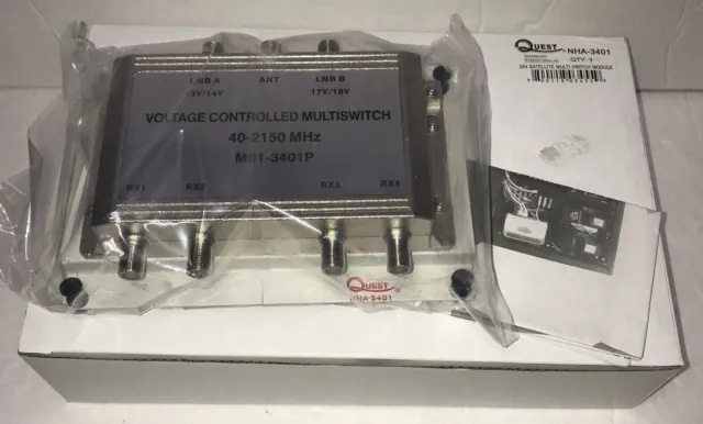 Quest 3x4 Satellite Multiswitch Module NHA-3401 Multi Switch M01-3401P New