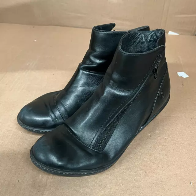 Dansko Black Leather Billie Ankle Boots Size 39 EU