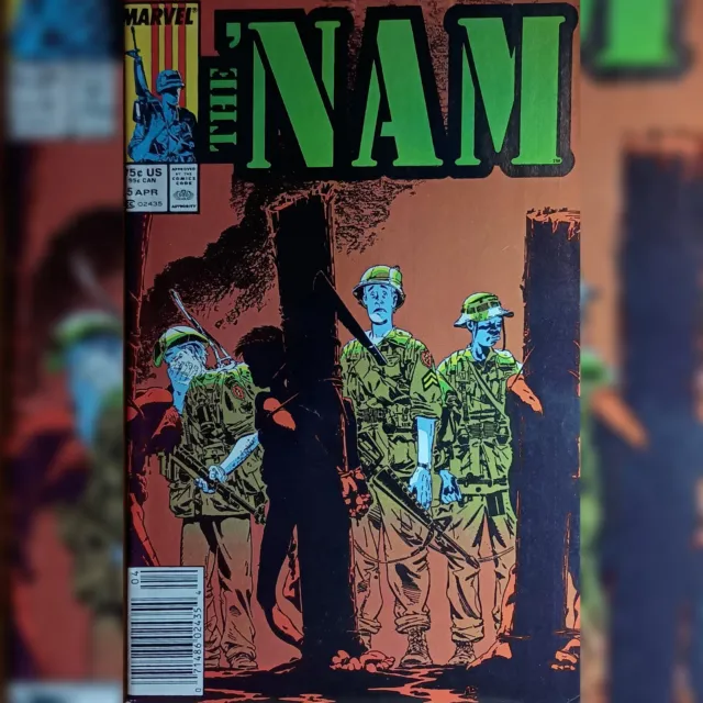 1987 Marvel Comics The 'Nam 5 Michael Golden Newsstand Edition Cover Variant F/S