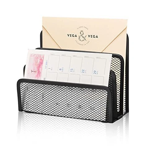 Desk Mail Organizer  Small File Holders Letter Organizer Metal Mesh 1