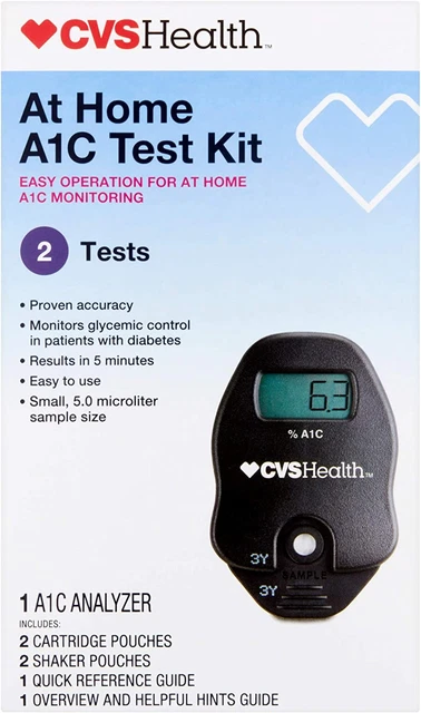 Kit de prueba CVS A1C en el hogar, monitoreo de uso doméstico del control glucémico, operación fácil