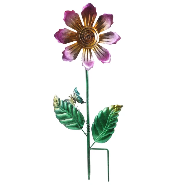 Schmiedeeisen Gartenblumenpfähle Windrad Spielzeug Dekorationen Sonnenblume
