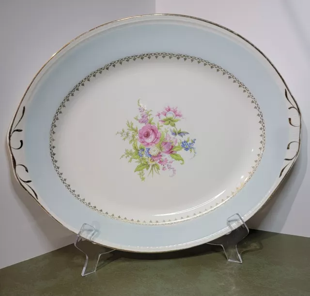 Homer Laughlin Eggshell Georgian Chateau Blue Oval Serving Platter