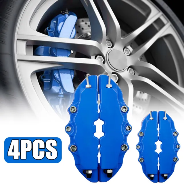 4x Universal Car Disc Brake Caliper Covers Kit Brake Parts Auto Accessories Blue
