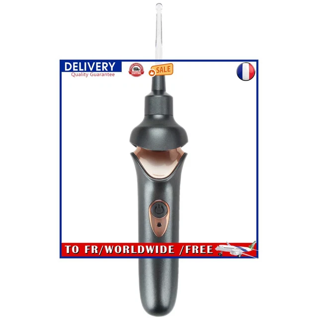 Ear Wax Remover - LED Lights Electric Suction Earwax Removal Kit (Black)