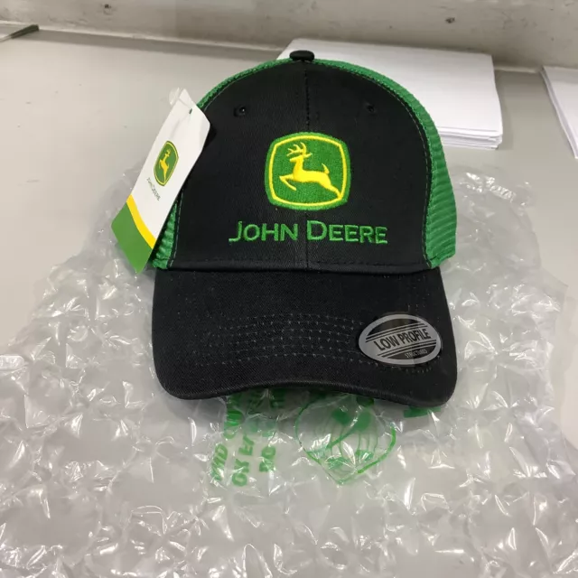 LP69092 John Deere Licensed Black and Green Soft Mesh Hat / Cap