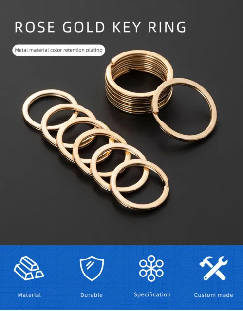 Split key rings 30mm /20 Gold double loop key-ring metal clasp connect UK SELLER