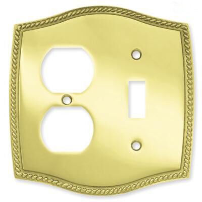 BRAINERD Solid Brass Single Light Switch Duplex Receptacle Outlet Cover 64063