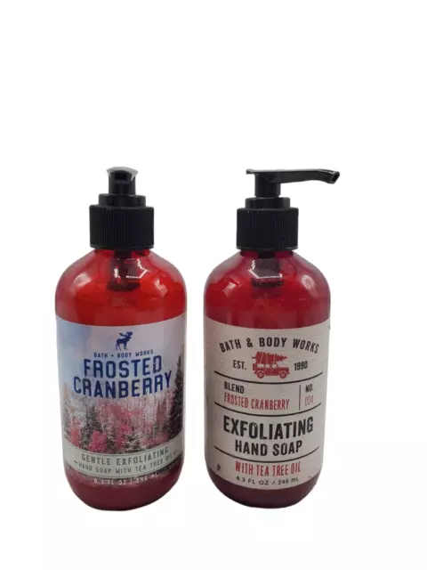 Bath & Body Works Frosted Cranberry Gentle Exfoliating Hand Soap Lot of 2