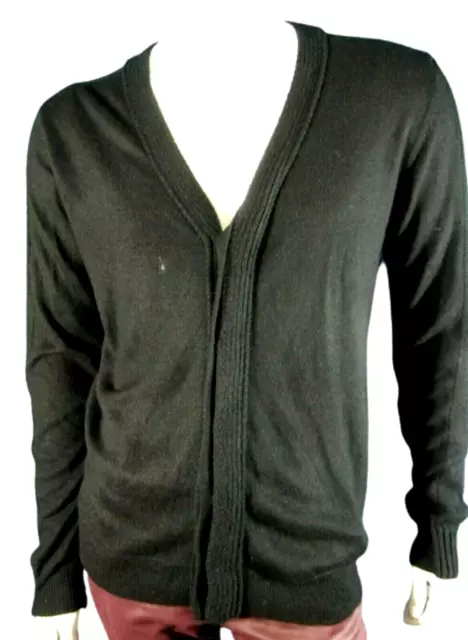 💕 Japan Rags  Taille L 💕  Superbe gilet noir homme acrylique laine cadigan