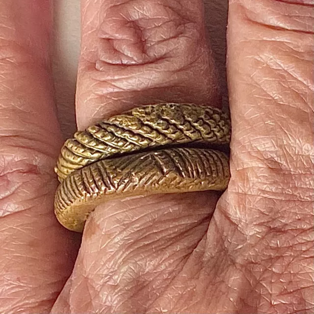 Antique Yoruba /Nigerian Lost Wax Brass Rings, Old African CURRENCY, sz 7 & 6.75