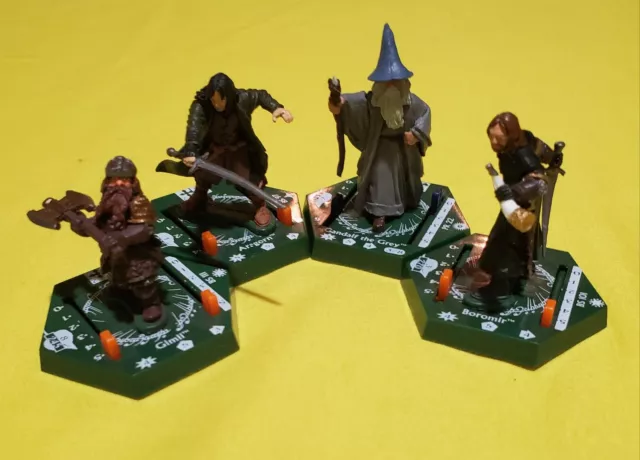 4 LOTR Lord Of The Rings Combat Hex, Gandalf the Grey, Aragorn, Gimli, Boromir