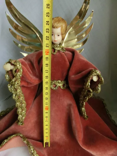 alter Engel Figur  Wachskopf -KEIN Koestel- mit Flügel SamtKleid WeihnachtsDEKO 3