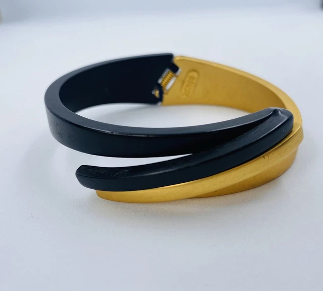 Bracelet Jonc Courreges Vintage Années 90 - Doré, Ouvrant, New Old Stock (neuf)