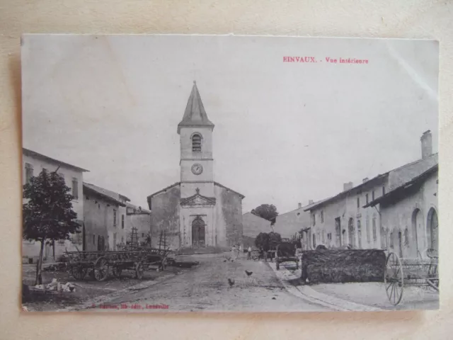 Cpa Einvaux (54) Vue Interieure. Eglise. Charrettes.