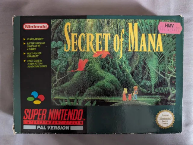 Secret of Mana Super Nintendo Game Boxed Snes Pal Complete Genuine With Map Vgc