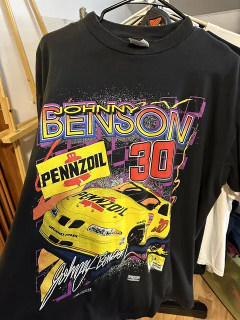 Vintage 1990s Johnny Benson NASCAR Graphic XL Shirt Aop Tee