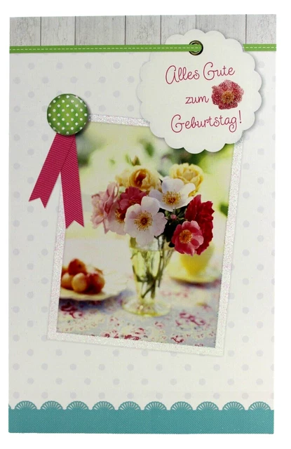 Cherry Orchard Geburtstagskarte Für Enkelin – Mit Glitzer, Folie & Goldfarbenem Umschlag