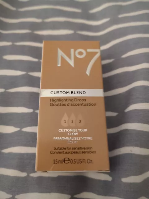 No7 Match Made Custom Blend Highlighting Drops. Golden - 15ml - Rare - New