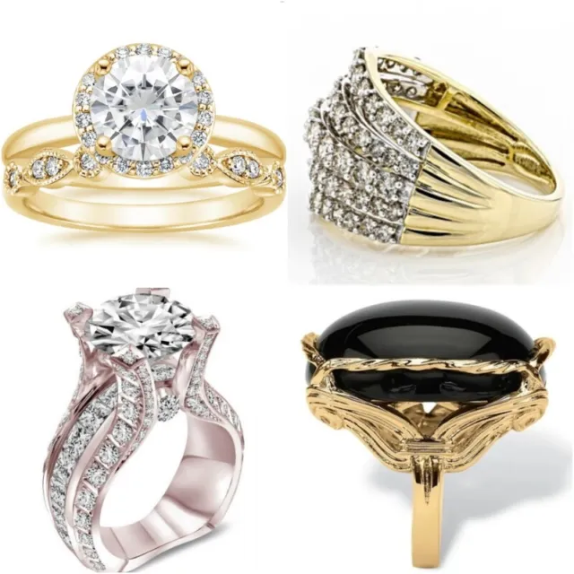 925 Silver Wedding Ring Women Cut Cubic Zirconia Rings Jewelry Size6-10